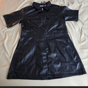 Black Faux Leather Dress Size 16